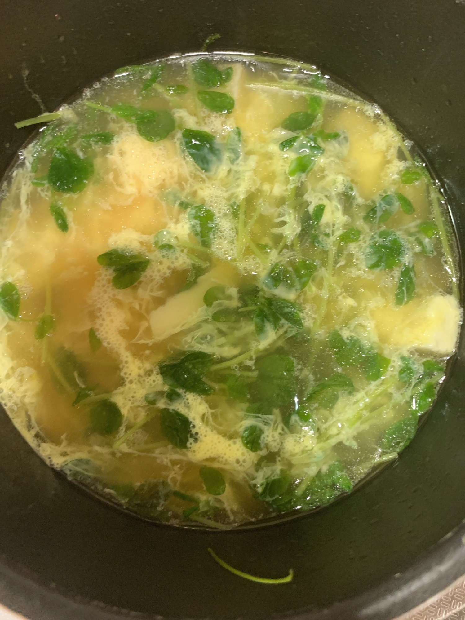 豆苗と春雨の中華スープ