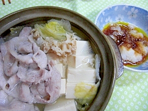 おろしポン酢タレde水炊き小鍋