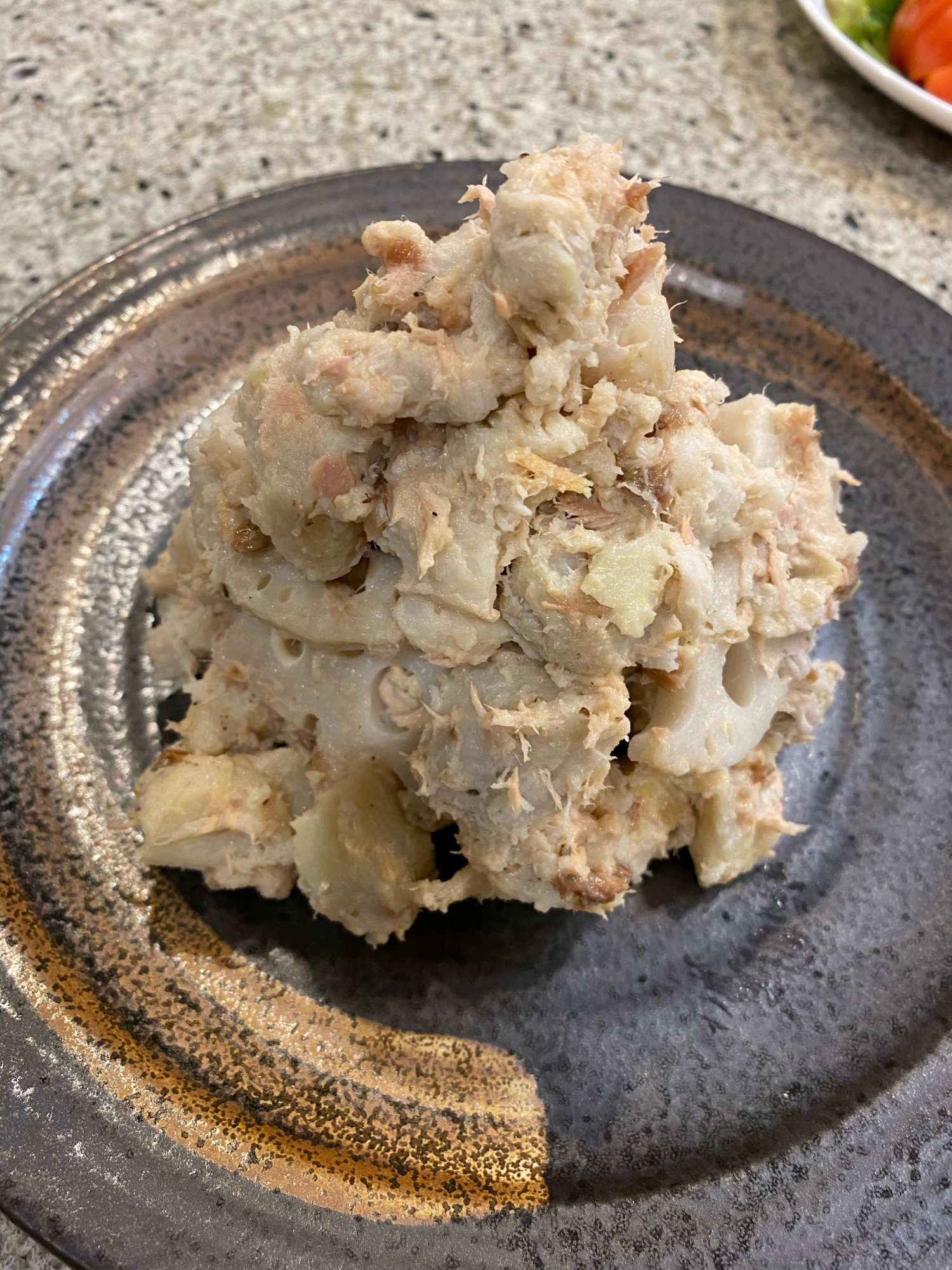 里芋とレンコンのツナアンチョビマヨ和え♪