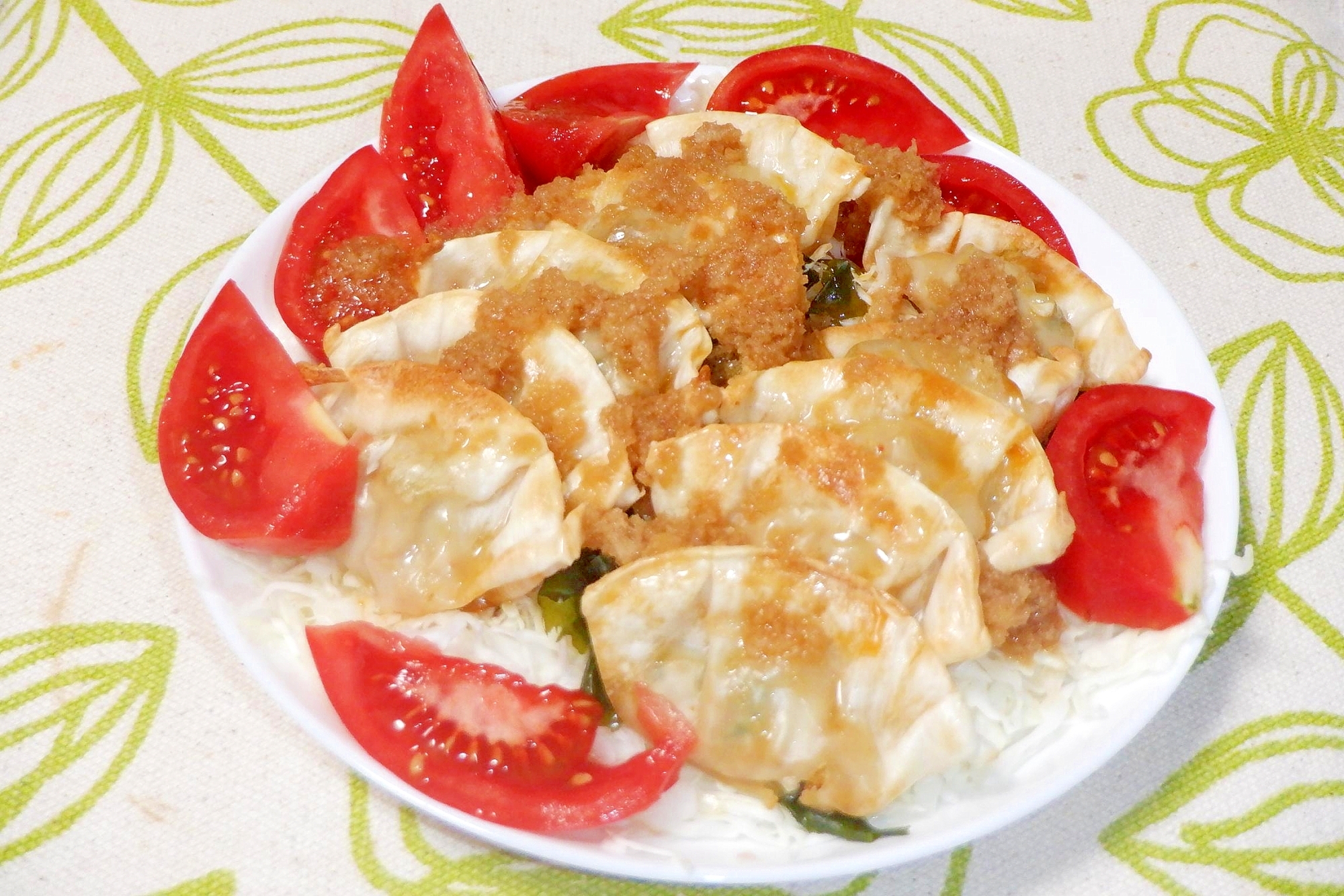 焼き餃子の生姜ぽん酢サラダ