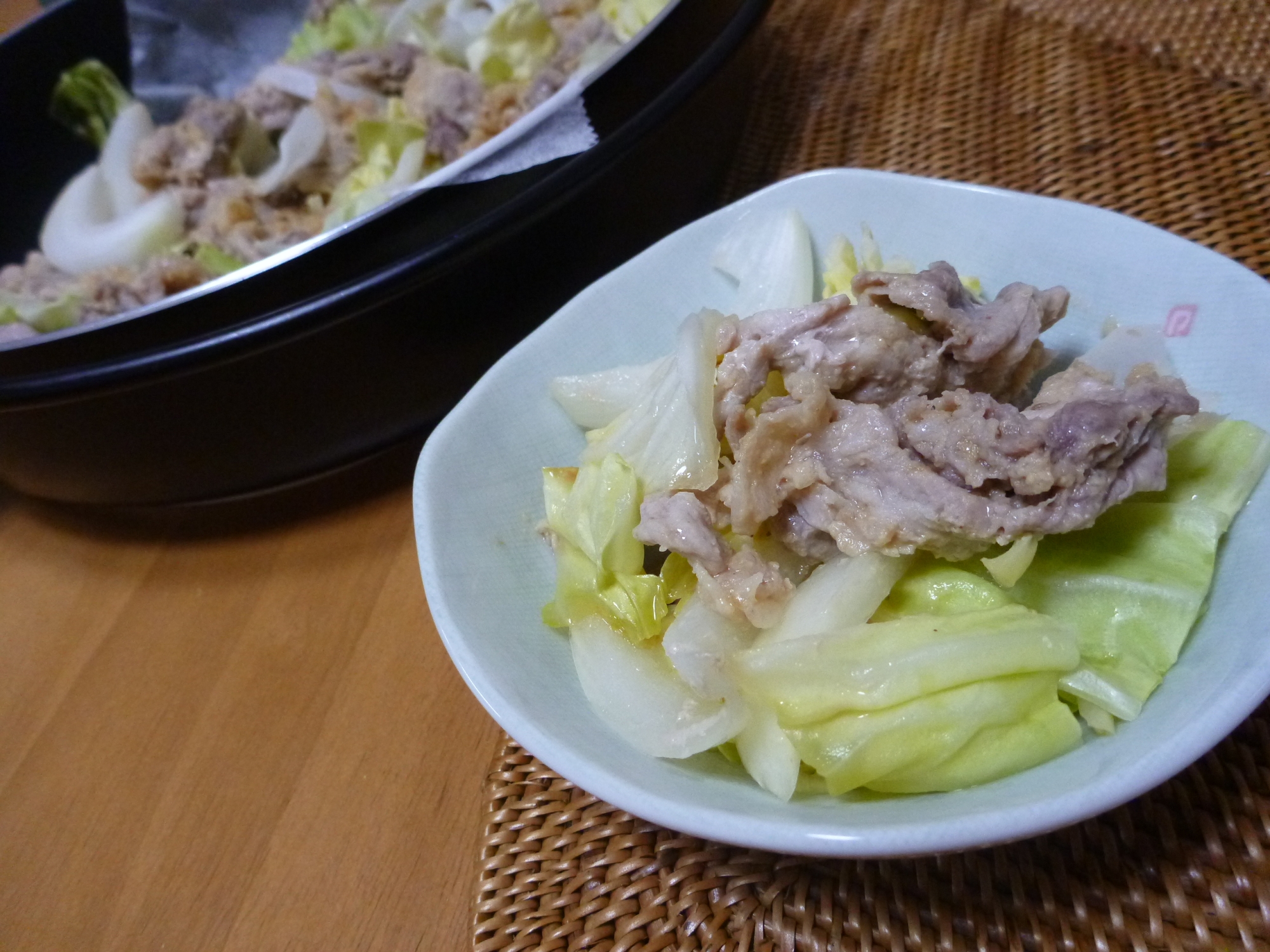 やわらか味噌豚の重ね蒸し