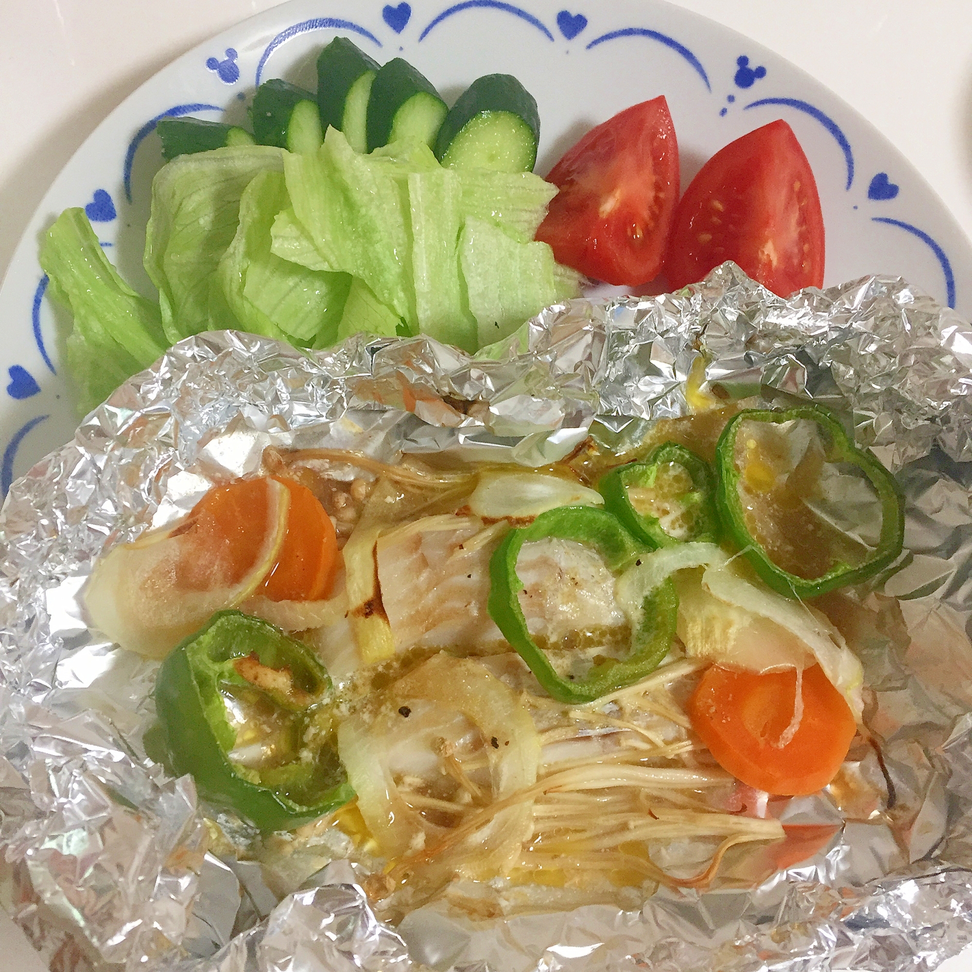 たらフィレと野菜のホイル焼き ~塩バターポン酢~