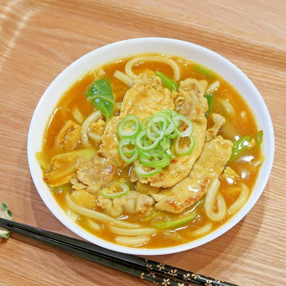 白だしカレーうどん☆冷凍うどんで簡単に★減塩志向