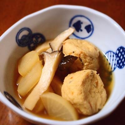 エリンギとガンモと根菜の煮物！