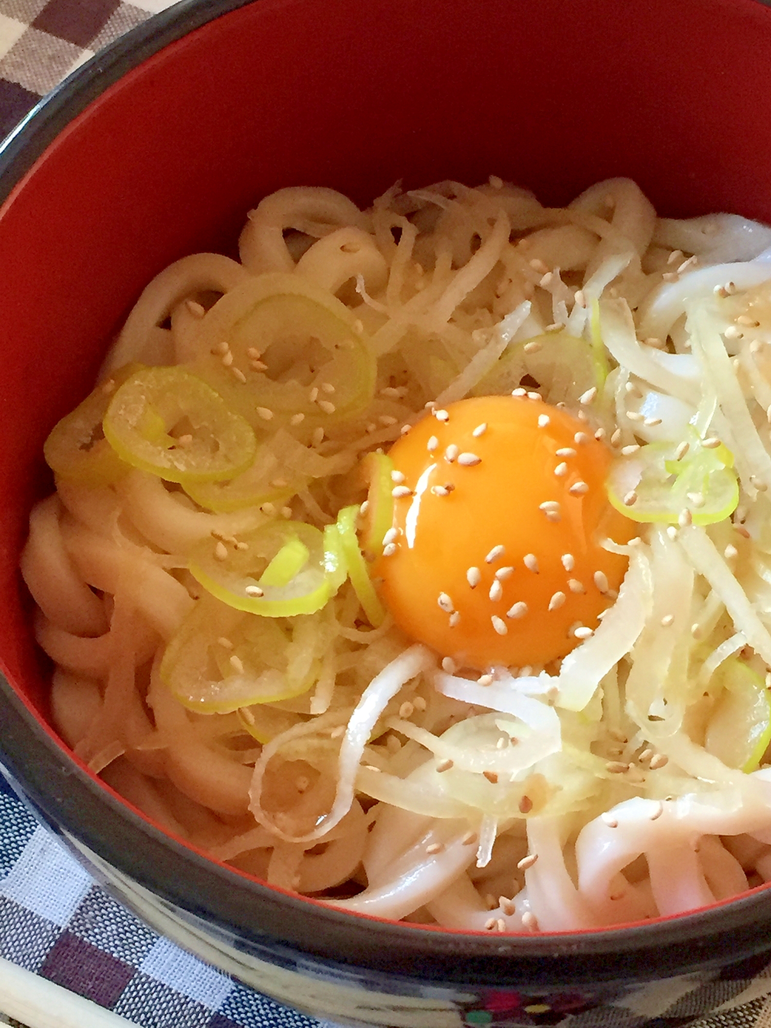 １人ランチに♫簡単ウマッな釜玉うどん