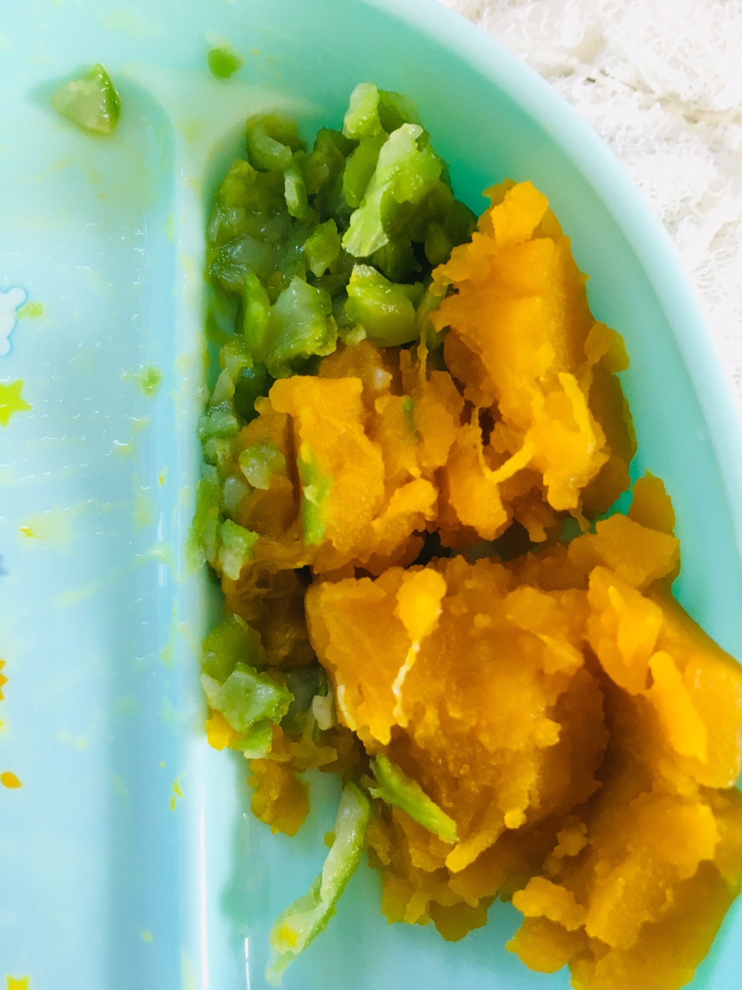 離乳食カミカミ期 かぼちゃサラダ いんげんいり レシピ 作り方 By Mamimumai 楽天レシピ