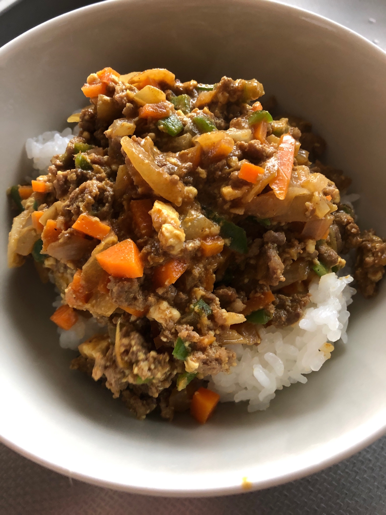 豆腐とひき肉のキーマカレー