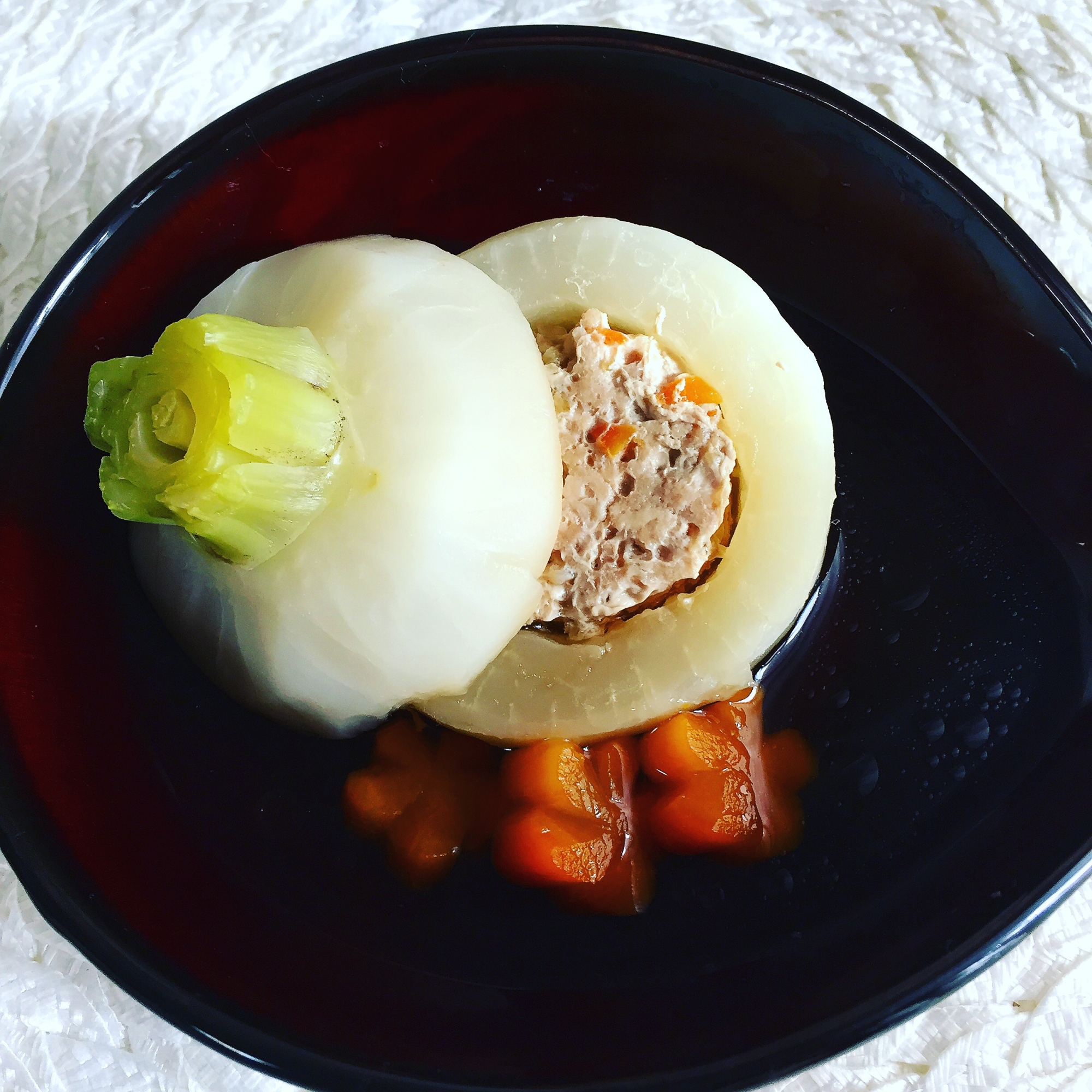 蕪の肉詰めまるごと煮