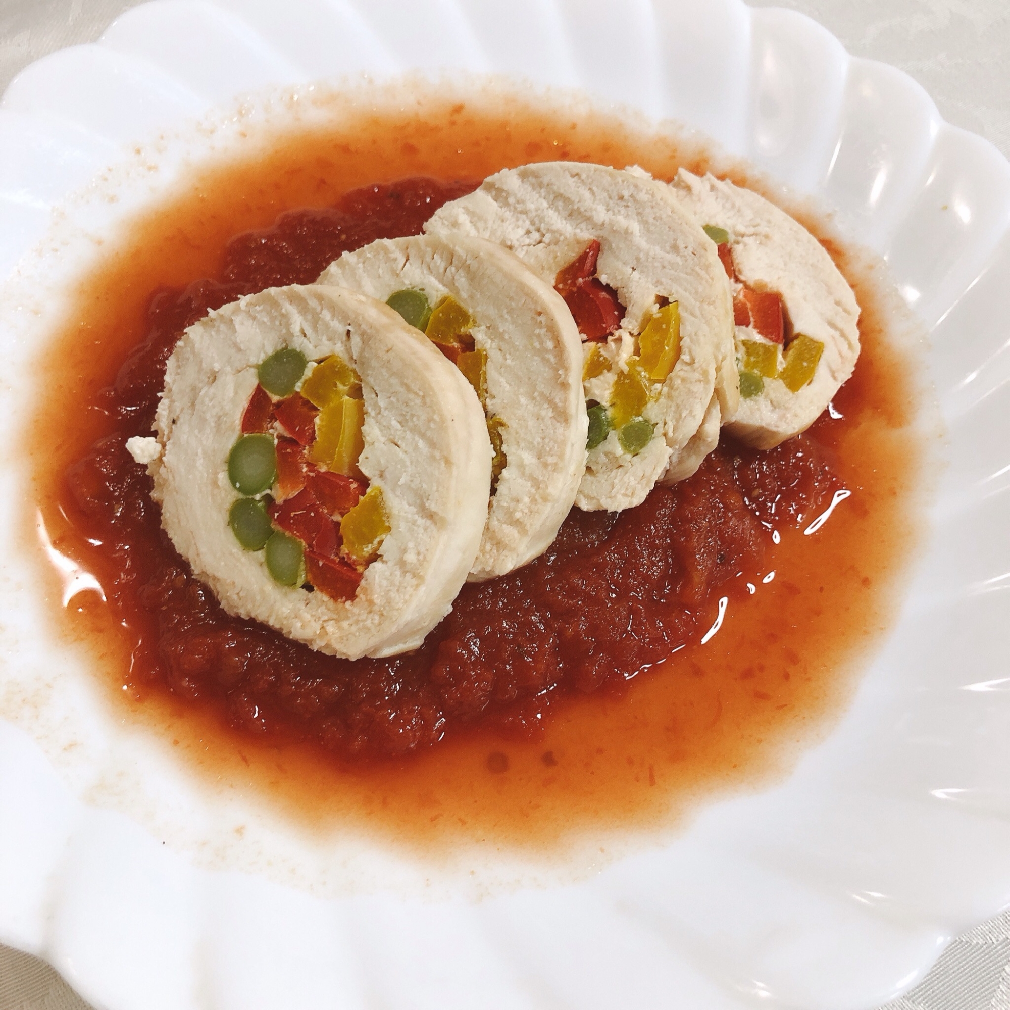チキンロール~トマトソースがけ~