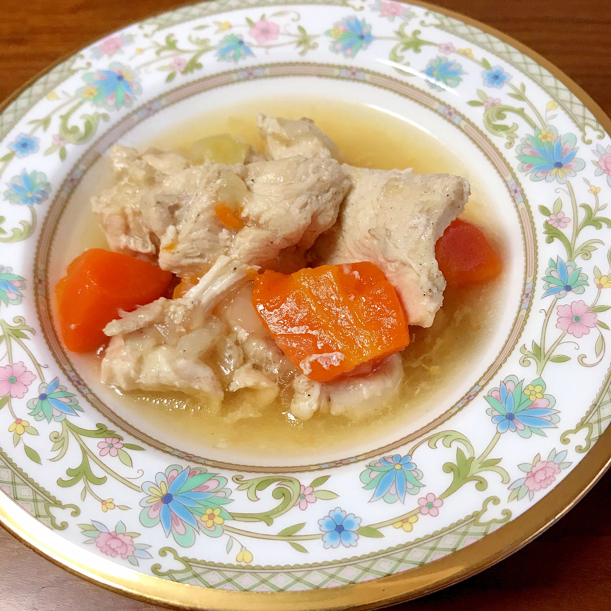 鶏ムネ肉 人参 玉ねぎのコンソメ煮込み 圧力鍋使用 レシピ 作り方 By 水玉模様 楽天レシピ