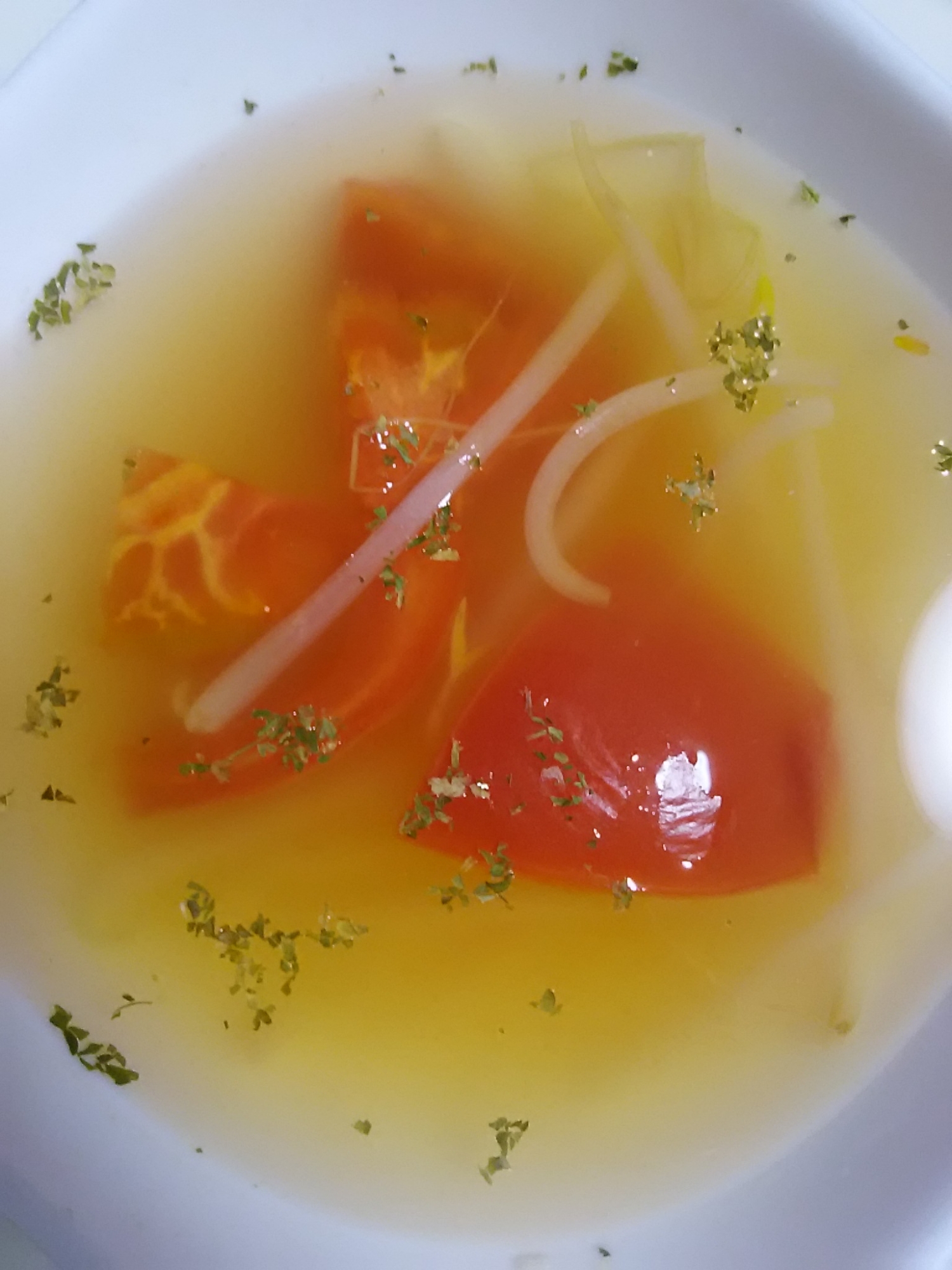 トマトとモヤシのスープ(^^)