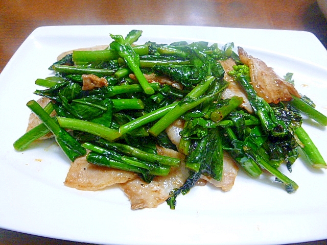 菜の花と豚バラ肉のオイスターソース炒め レシピ 作り方 By さとママ3645 楽天レシピ 菜の花と豚バラ肉のオイスターソース炒め レシピ 作り方 By さとママ3645 楽天レシピ