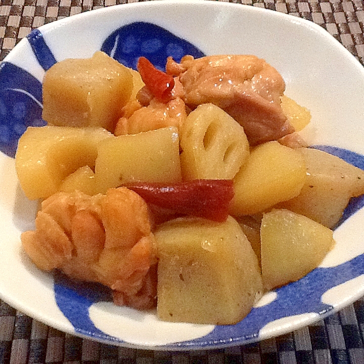 鶏もも肉と根菜のピリ辛煮