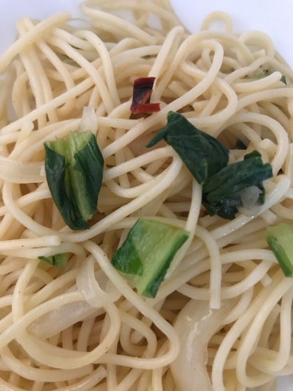 青梗菜のペペロンチーノ