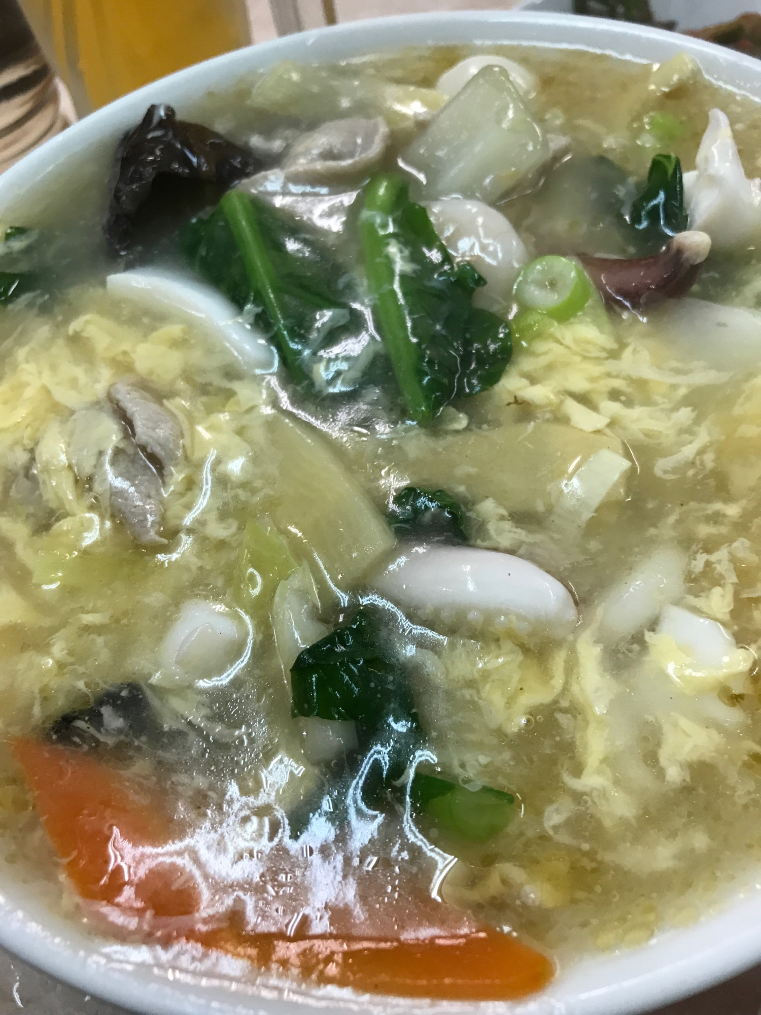 味付けは添付のスープで簡単❗️海鮮あんかけラーメン
