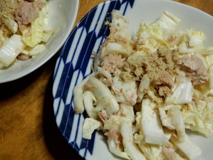 白菜とツナのマヨポン酢サラダ