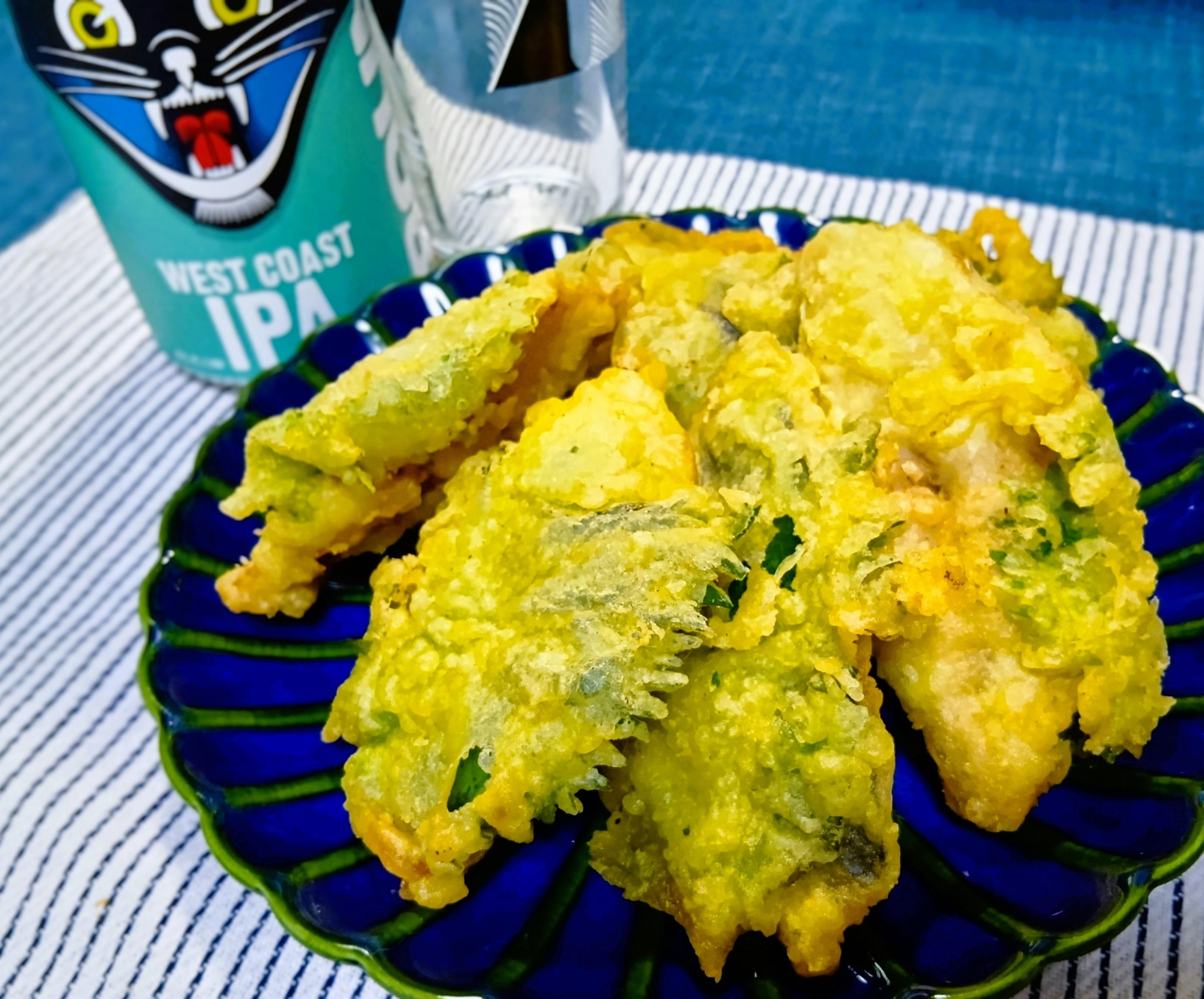 ふっくらとした絶妙な味わい！鯵の大葉天ぷら
