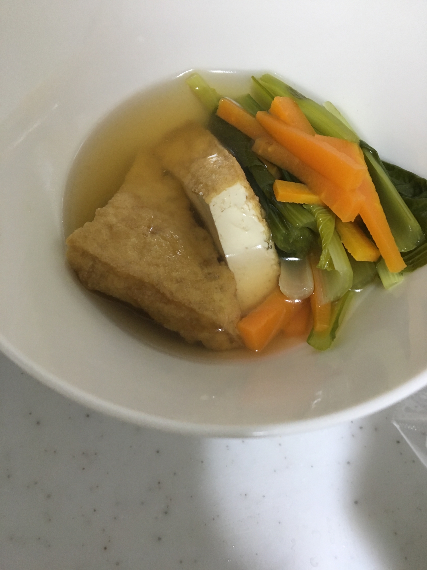 厚揚げ豆腐と正月菜の煮物(*^^*)☆