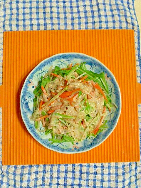 水菜と糸蒟蒻のサラダ レシピ 作り方 By テツオ63 楽天レシピ