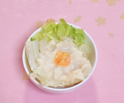 ふわふわ〜ᕷ*海老とチンゲン菜の卵白あんかけꕤ୭*