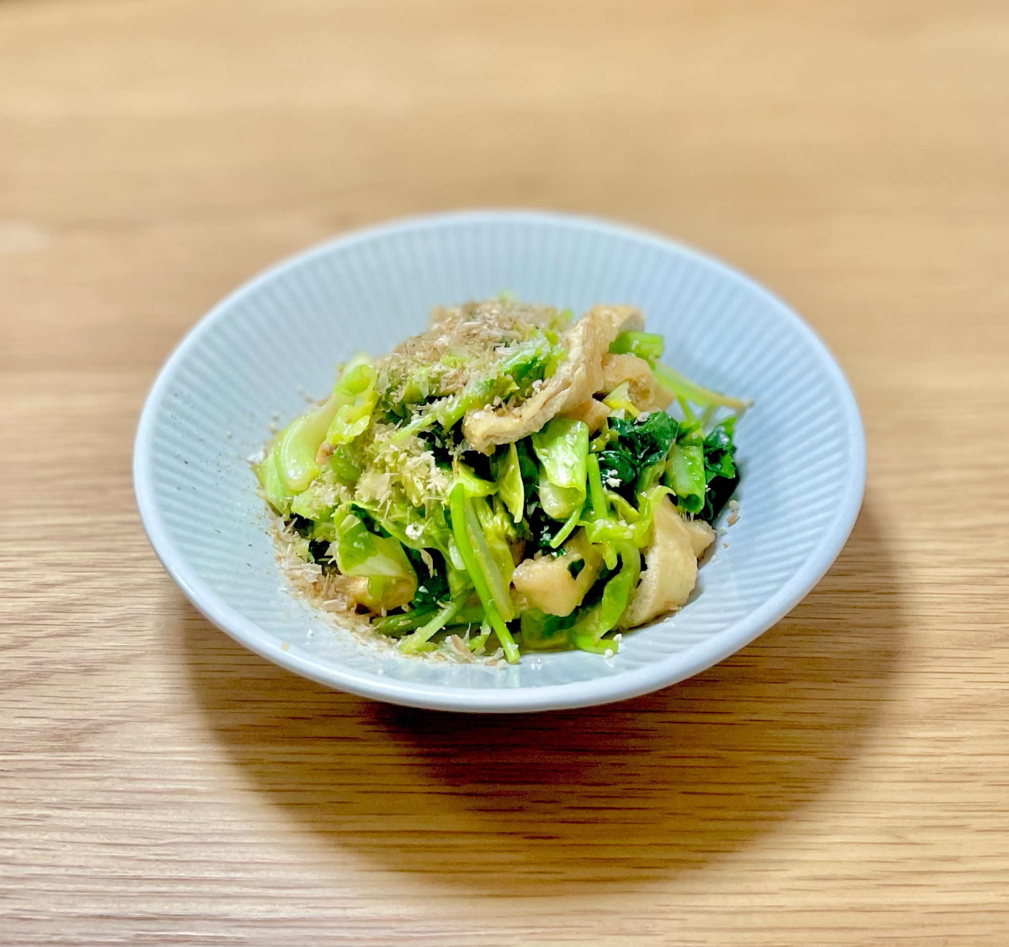 春キャベツと三つ葉、油揚げの和えもの