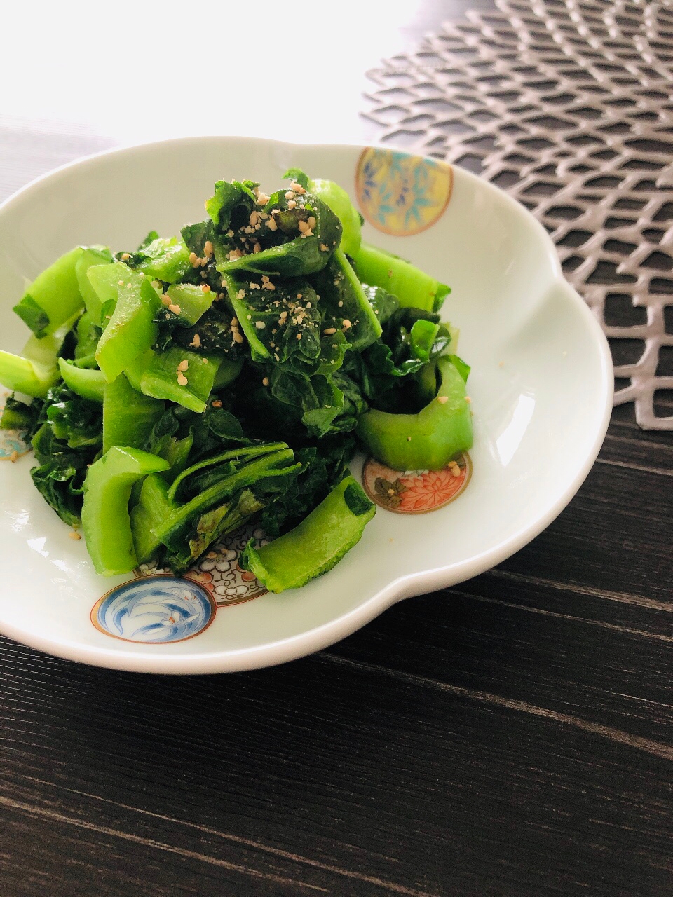 かつお菜のごま油炒め