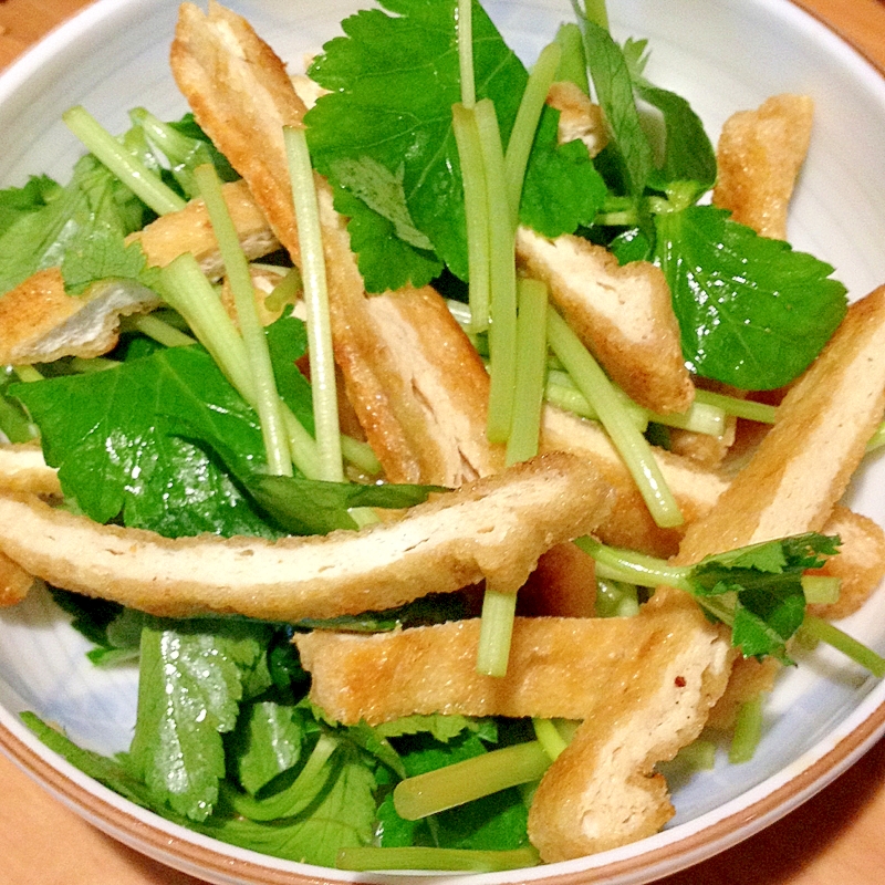 材料３つでカンタン一品 三つ葉と油揚げ レシピ 作り方 By ほやたろう 楽天レシピ