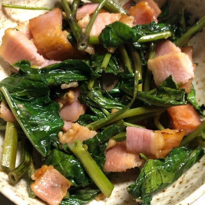 空芯菜とベーコンしめじのソテー