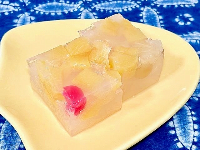 ミックスフルーツ缶で作る　フルーツ寒天