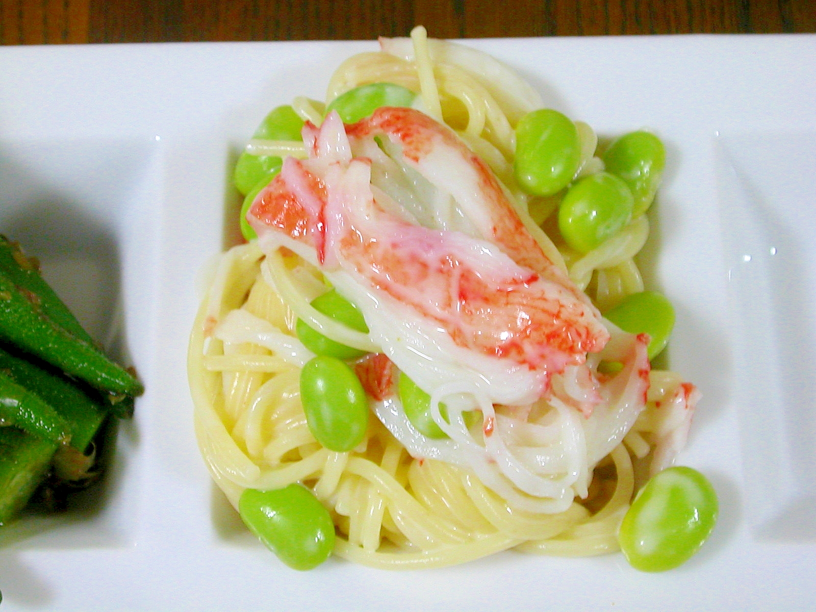 かにかま＆枝豆のサラダスパゲッティー☆