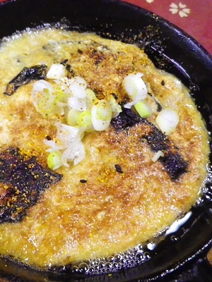 グリルパンで、大和芋卵白海苔焼き