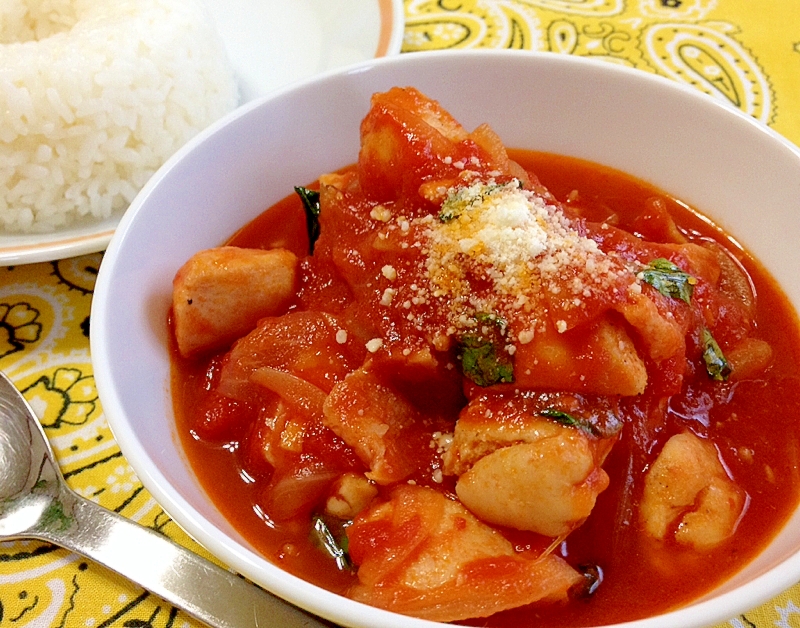 フライパンで簡単 鶏肉と野菜のトマト缶煮込み レシピ 作り方 By Cocopoteito 楽天レシピ