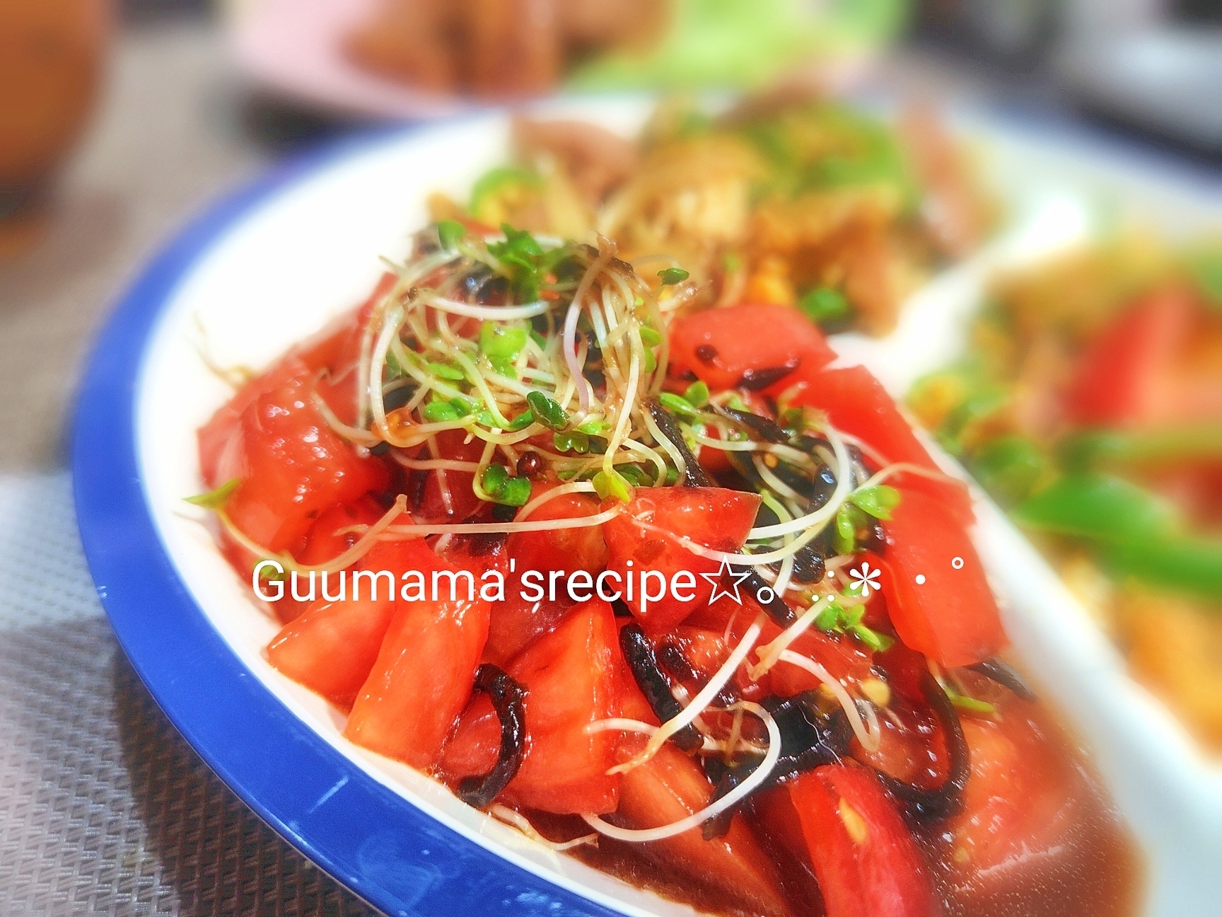 和えるだけ♡トマトとスプラウトの塩昆布サラダ