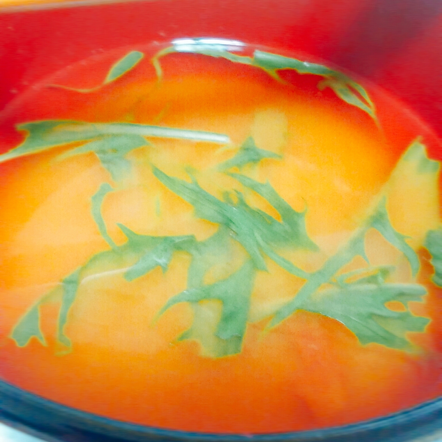 水菜トマトの味噌汁