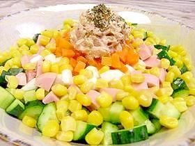 和風でも洋風でも◎☆魚を手軽に摂ろう！5色サラダ