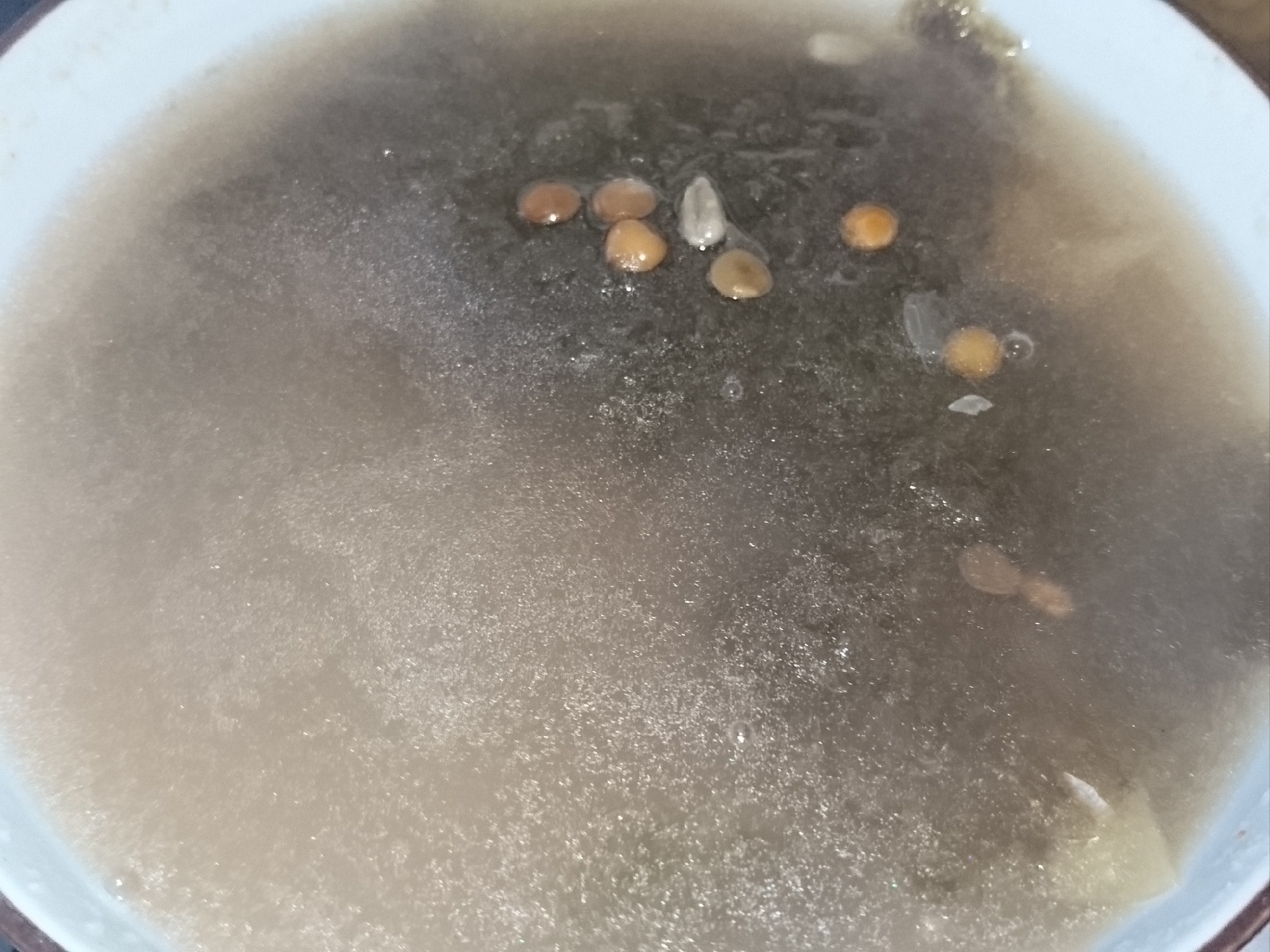 海苔ひまわりの種皮付きレンズ豆ザワークラウトスープ