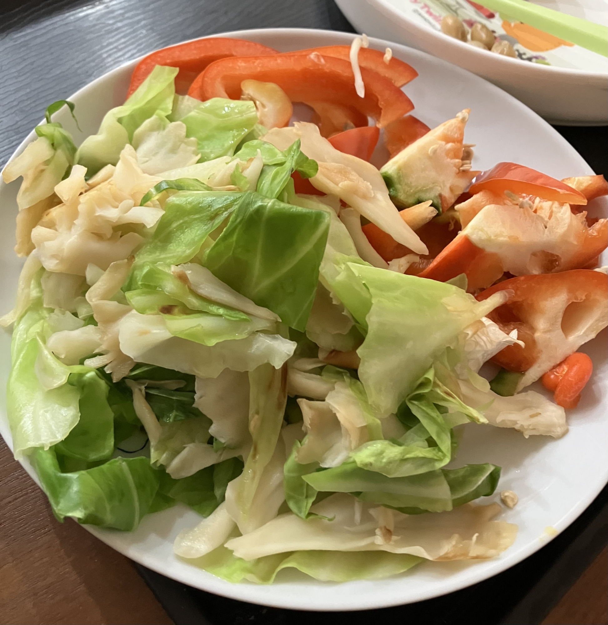 白舞茸とパプリカの炒めもの