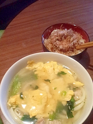 京風あんかけ卵とじおうどん