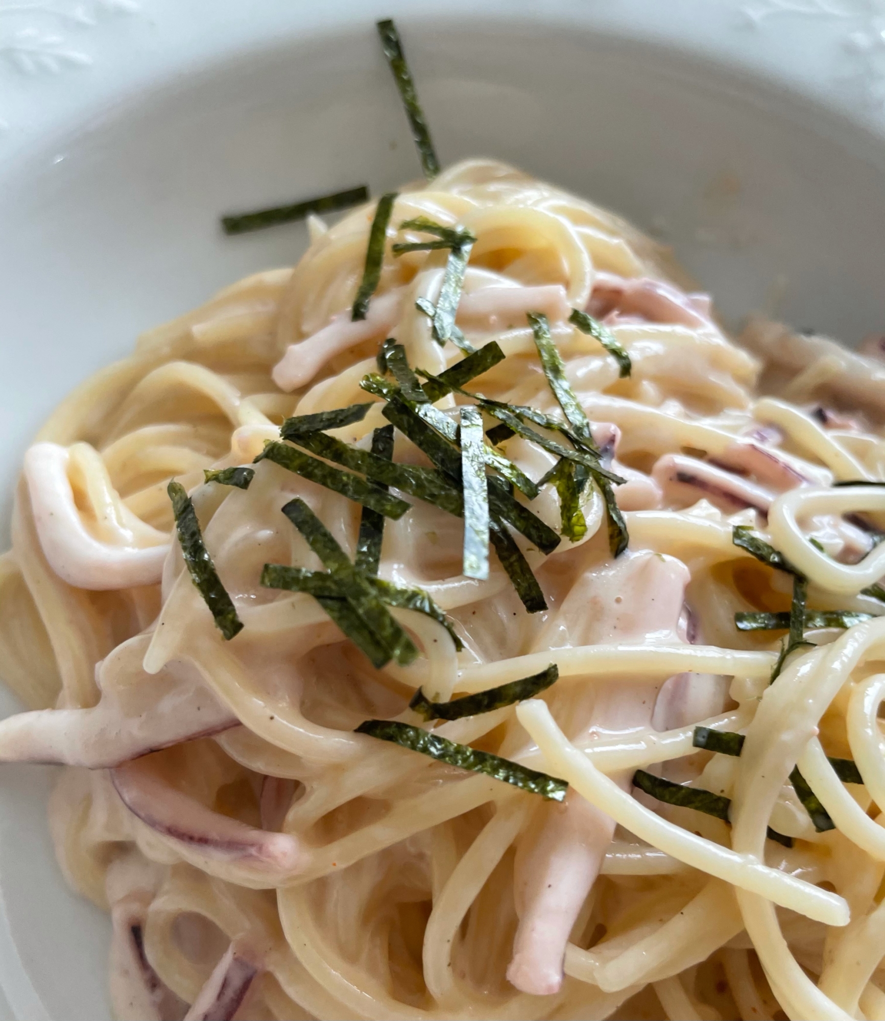 冷凍イカで明太子クリームパスタ 生クリーム不使用 レシピ 作り方 By Coront 楽天レシピ