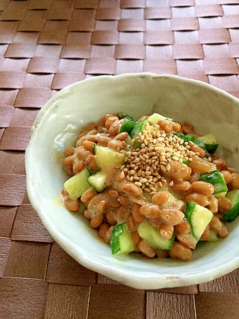 ポリポリ きゅうりと納豆のわさび漬け和え レシピ 作り方 By はぁぽじ 楽天レシピ