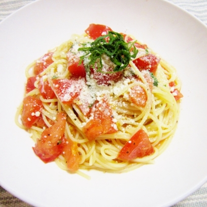 フレッシュトマトと大葉の簡単スパゲティ