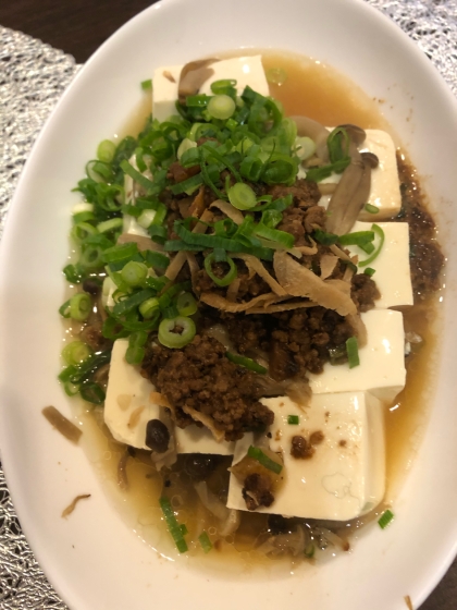 レンジで簡単！肉味噌豆腐