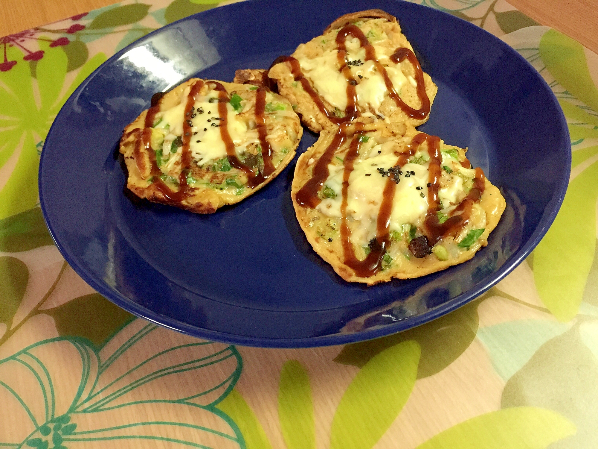 アイヌネギともやしのシャキシャキ焼き♩お好み焼き風