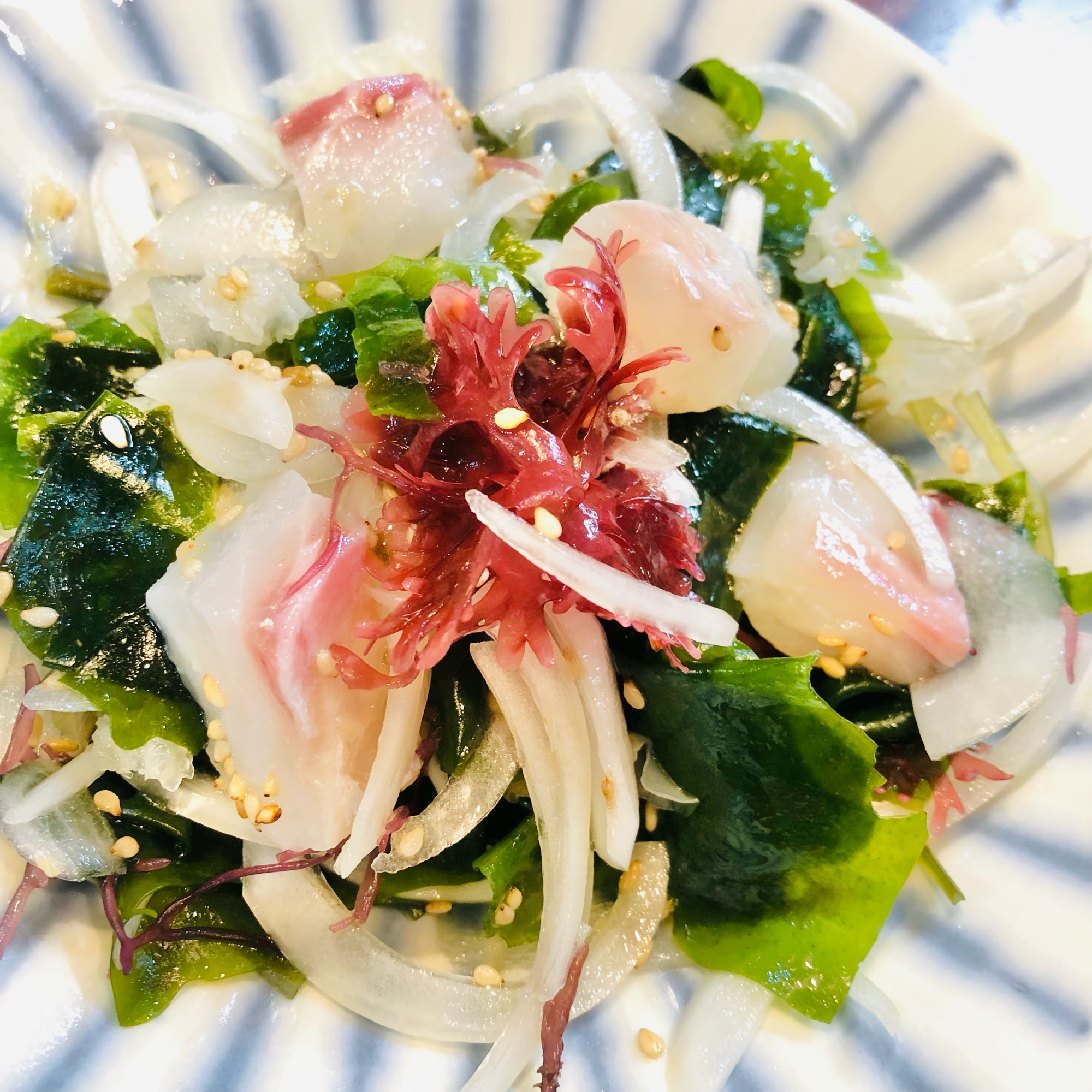 真鯛と海藻サラダの小鉢