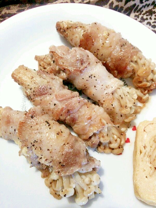 エノキの豚肉ロール巻き♪