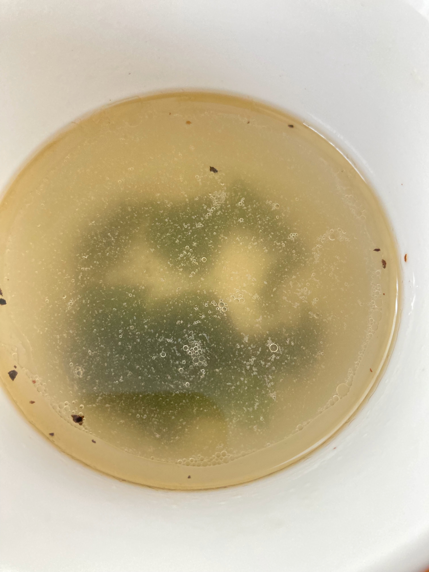 アウトドアにわかめのスープ