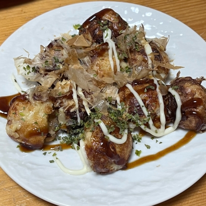 小麦粉と出汁で作るトロトロたこ焼き♪