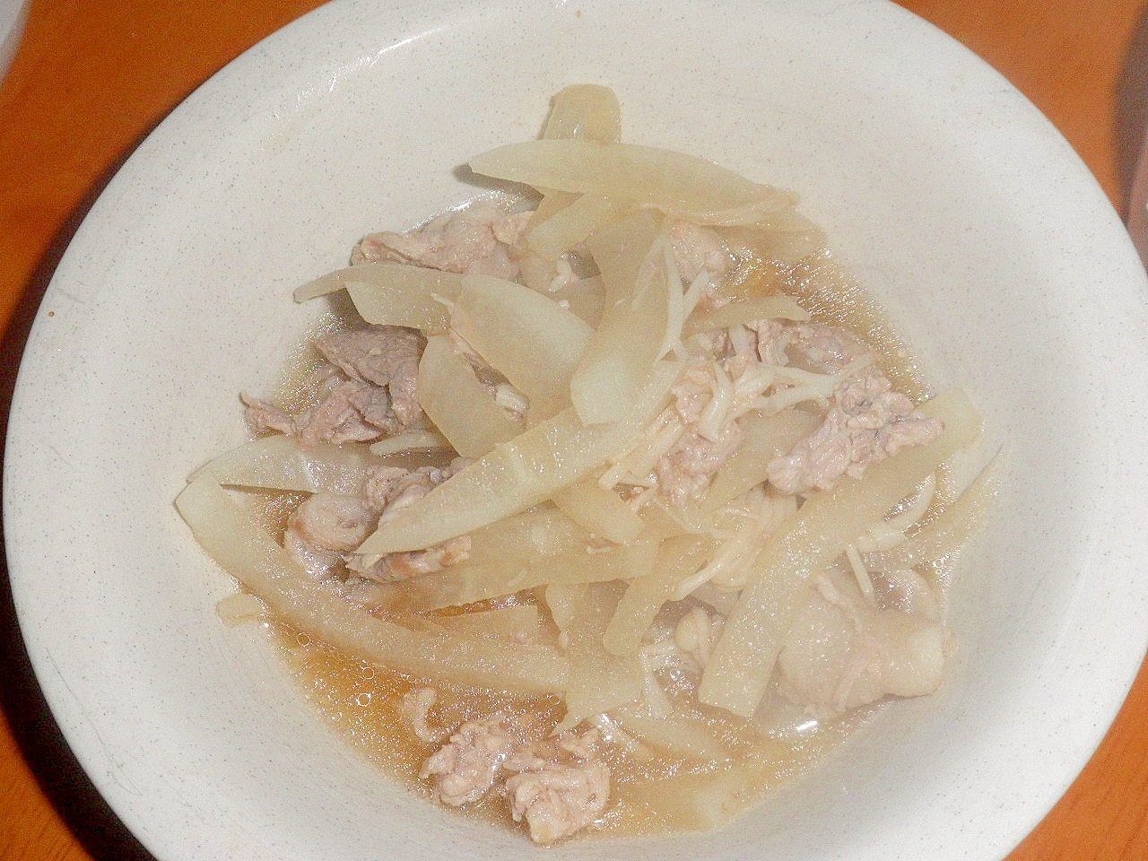 豚肉・大根・エノキのスープ煮
