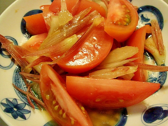 トマトと茗荷の和マリネ