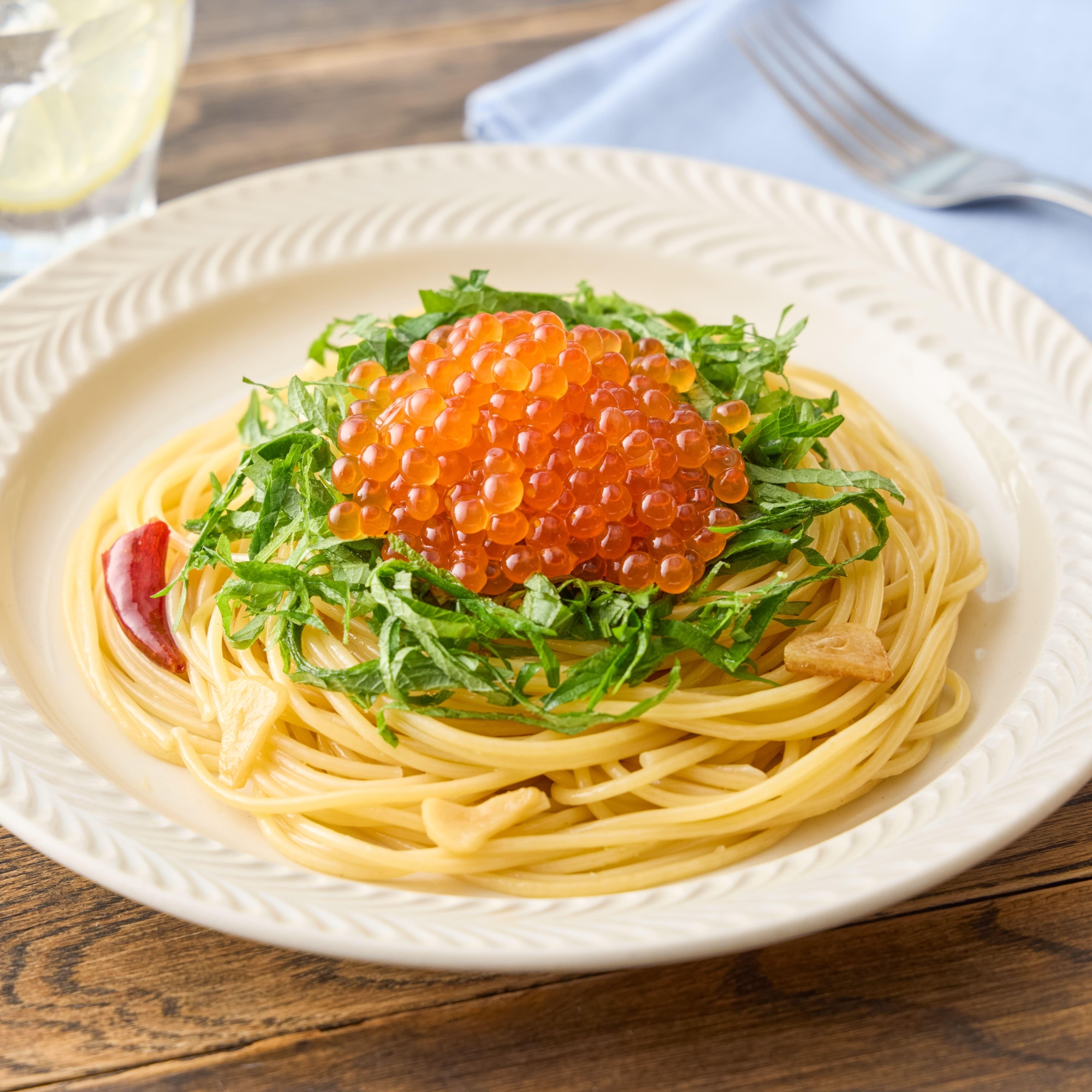 いくらと大葉のペペロンチーノ